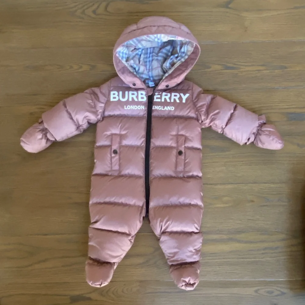 Burberry Baby Snowsuit With detachable Mittens & Booties / 6 Months NEW